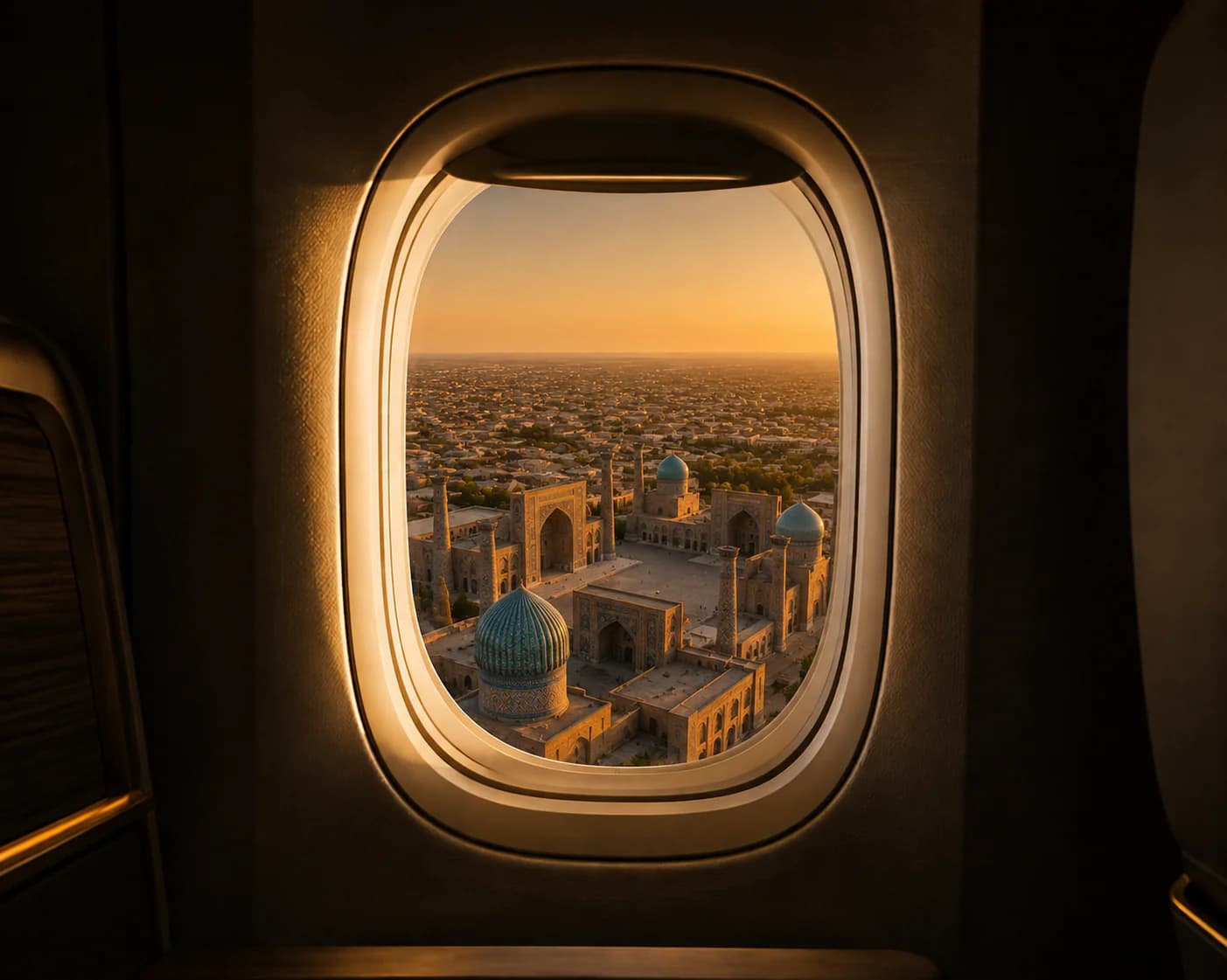 View of Samarkand from the cabin window